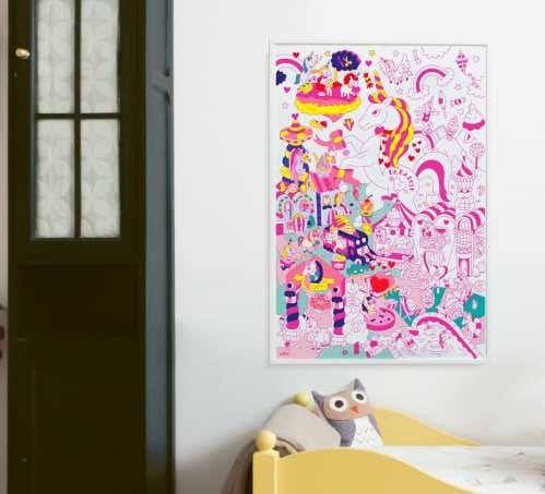Poster XL Unicornio para colorear 100x70 · OMY - Bizcocho de Yogur