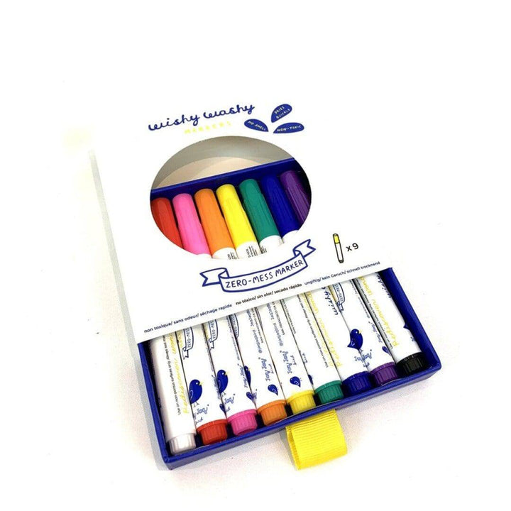 Rotuladores Wishy Washy (9 colores) para Libro Pizarra - Bizcocho de Yogur