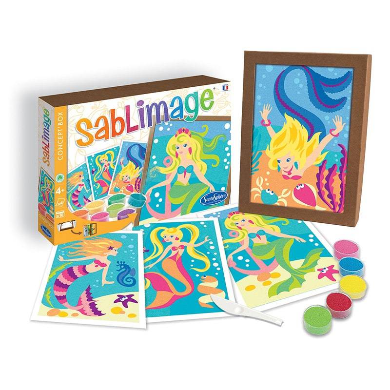 Set De Arte Con Arena Mermaids Sablimage – 4 Sirenas Para Decorar Con Arena De Colores, Manualidad Creativa Y Educativa Para Niños