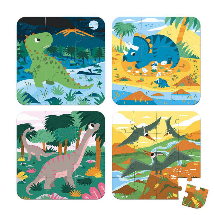 Set 4 Puzzles Evolutivos - Dinosaurio · Janod - Bizcocho de Yogur
