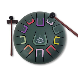 Tambú 8" 11 notas - Verde Jungla Mate - Bizcocho de Yogur