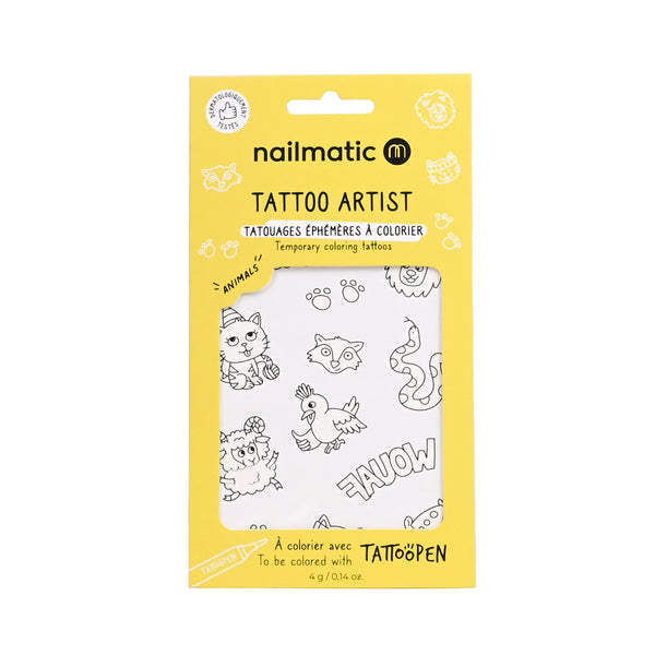 Tattopen tatuaje para colorear Animals · Nailmatic - Bizcocho de Yogur